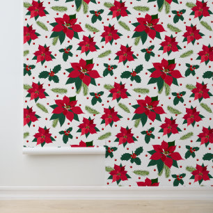 Festive Christmas tiled flowers  Wallpaper