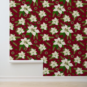 Festive Christmas tiled flowers Wallpaper