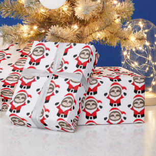 Festive Christmas tiled sloths Wrapping Paper