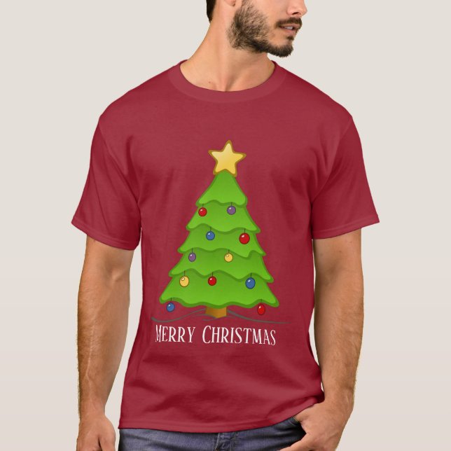 festive Christmas tree add text T-Shirt (Front)