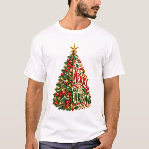 Festive Christmas Tree Art T-Shirt