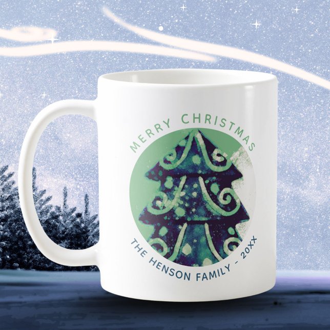 Festive Christmas Tree Family Name Coffee Mug (Creator Uploaded)