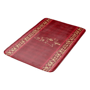 Festive Christmas Tree Gold Bath Mat