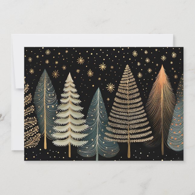 Festive Christmas Tree Greeting Card (Front)