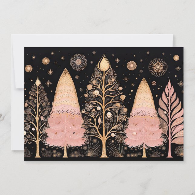 Festive Christmas Tree Greeting Card (Front)