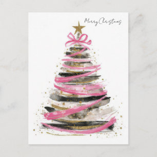 Festive Christmas Tree Greeting Holiday Postcard