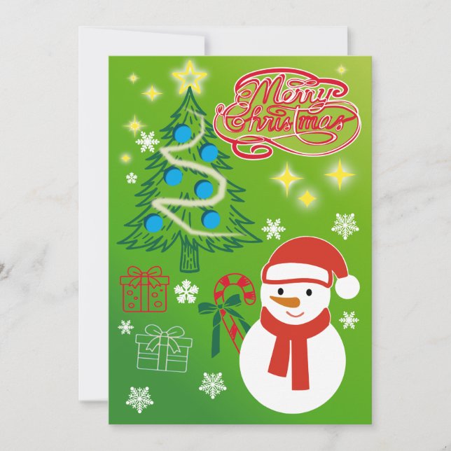 Festive Christmas Tree Holiday Greeting Card (Front)