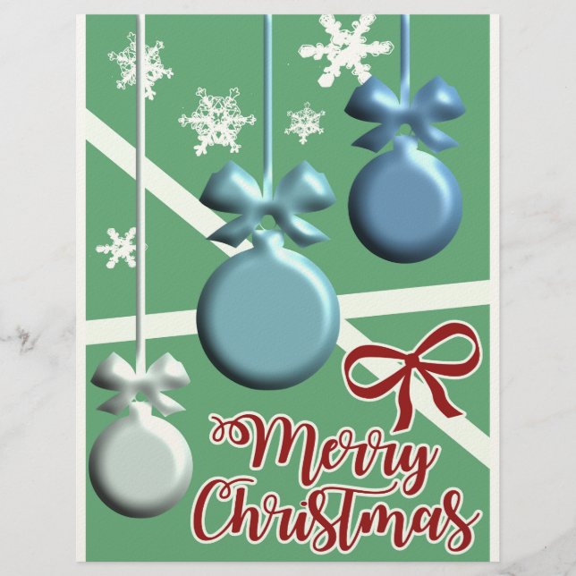 Festive Christmas Tree Holiday Greeting Card Custom Letterhead (Front)