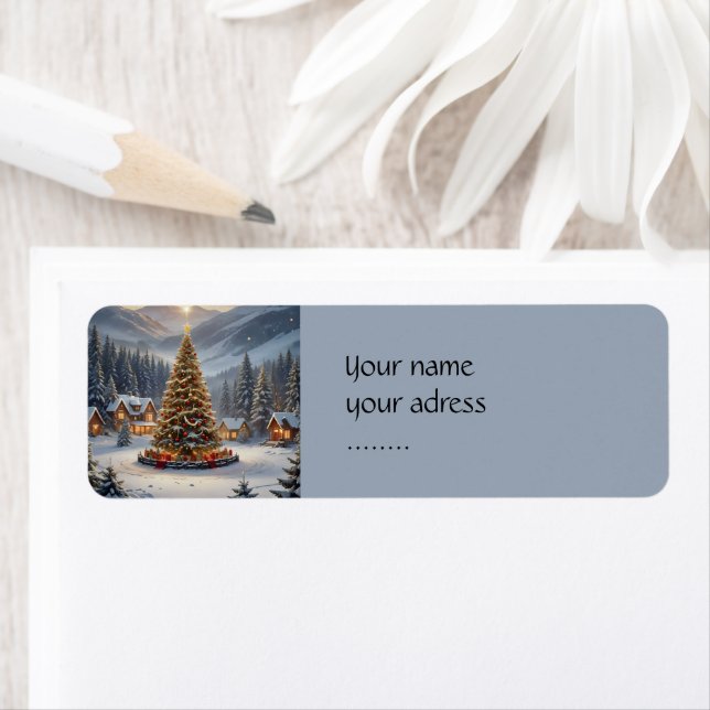 Festive Christmas tree in a mountain village (Insitu)