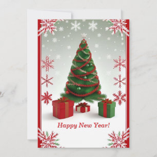 Festive Christmas Tree in Snowy Winter Invitation