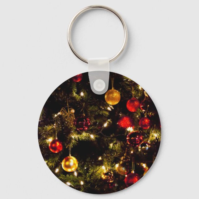 Festive Christmas Tree Key Ring (Front)