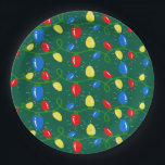 Festive Christmas tree lights  Paper Plate<br><div class="desc">Celebrate the holidays with a festive design of Colourful Christmas tree lights on a traditional green background.</div>