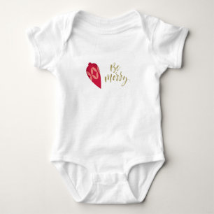 Festive Christmas Tree Ornament Be Merry Baby Bodysuit