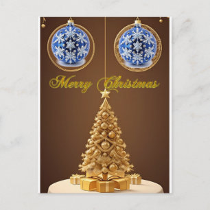 🎁 Festive Christmas Tree Ornaments Elegant Holida Postcard