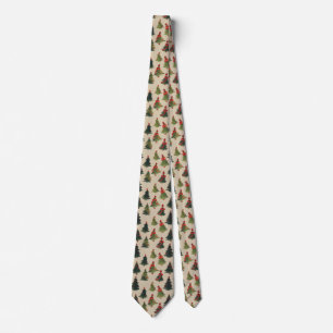 Festive Christmas Tree Repeating Pattern Tie