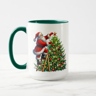 Festive Christmas tree Santa Mug