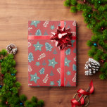 Festive Christmas Tree Star Modern Red Green  Wrapping Paper<br><div class="desc">Festive Christmas Tree Star Modern Red Green Wrapping Paper Gift Wrap features a moden Christmas pattern of Christmas trees,  stars and floral accents in red,  green and white. Perfect for gift wrapping Christmas and holiday gifts for family and friends. Created by Evco Studio www.zazzle.com/store/evcostudio</div>