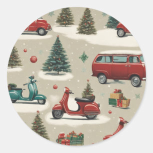 Festive Christmas Tree Sticker with Ornaments and