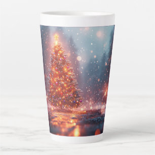 Festive Christmas Tree with Cozy Winter Design gif Latte Mug