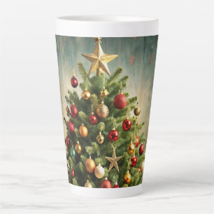 Festive Christmas Tree with Cozy Winter Design gif Latte Mug