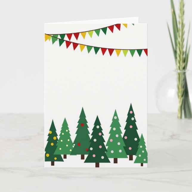 Festive Christmas Trees Card (Front)