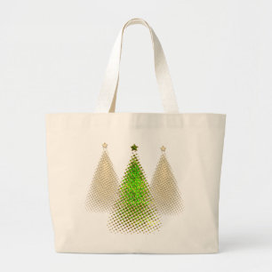 Festive Christmas Trees Large Tote Bag