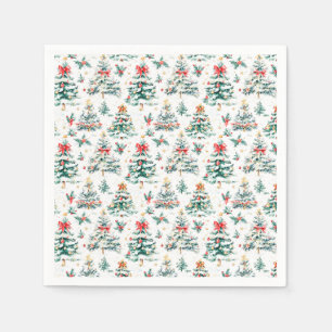 Festive Christmas Trees Napkin