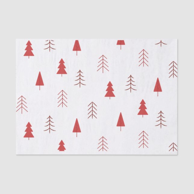 Festive Christmas Trees Tissue Paper (Front)