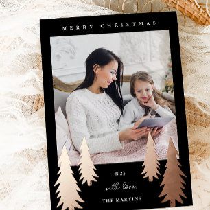 Festive Christmas Trees Two Photo Black