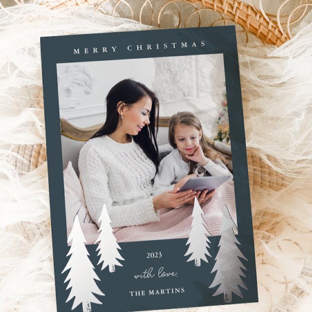 Festive Christmas Trees Two Photo Blue (Creator Uploaded)