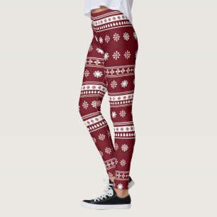 Festive Christmas ugly sweater tiled pattern Leggings