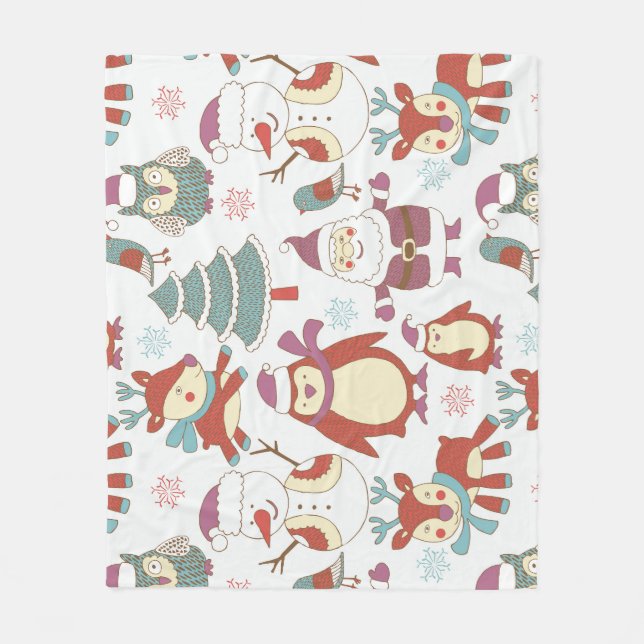 Festive Christmas: Vintage Background Fleece Blanket (Front)