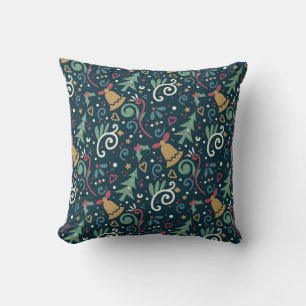 Festive Christmas Whimsical Rustic Modern Holiday Cushion