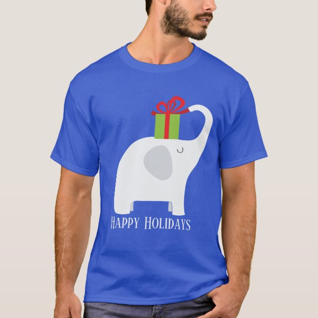 Festive Christmas white elephant add text T-Shirt (Front)