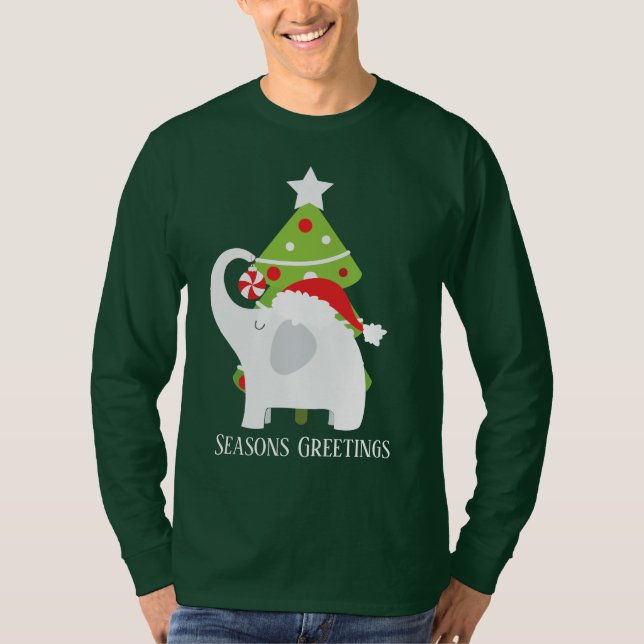 Festive Christmas white elephant add text T-Shirt (Front)