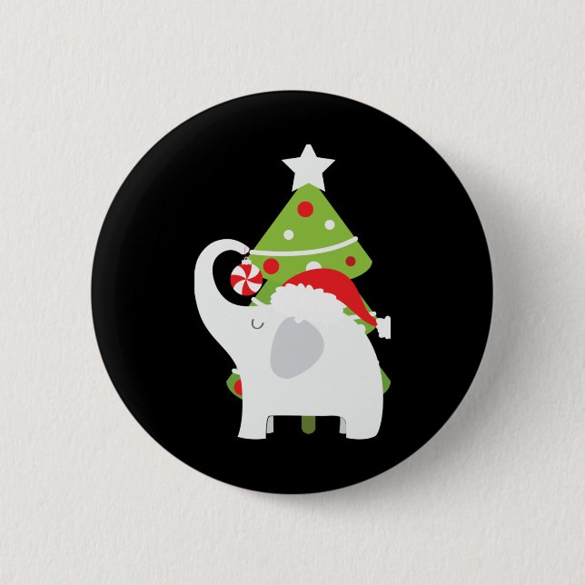 Festive Christmas White Elephant Add Text T Shirt  6 Cm Round Badge (Front)