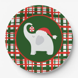 Festive Christmas white elephant party Paper Plate
