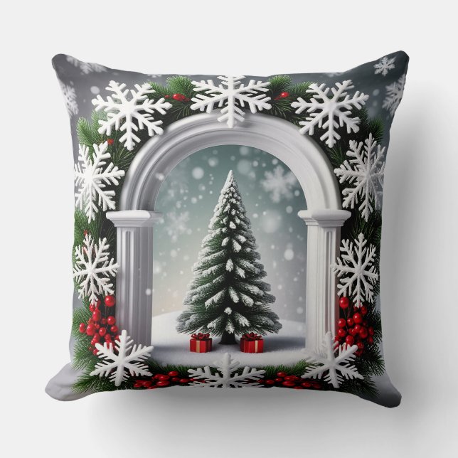 Festive Christmas Window Display Cushion (Front)