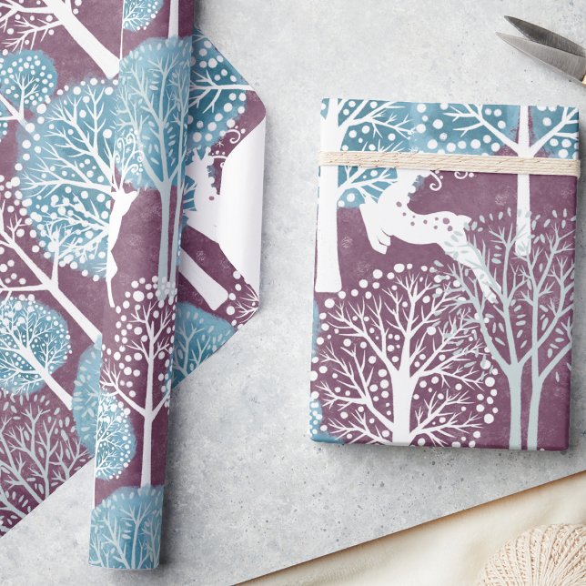 Festive Christmas Winter Woodland Reindeer Wrapping Paper (Creator Uploaded)