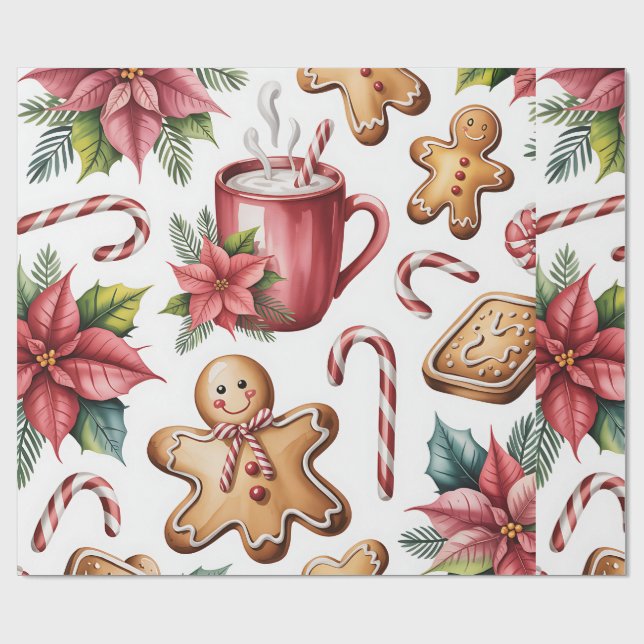 Festive Christmas Wrapping Paper (Flat)