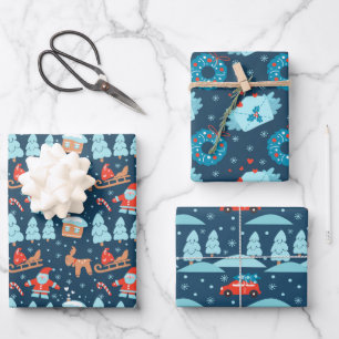 Festive Christmas Wrapping Paper Set of 3