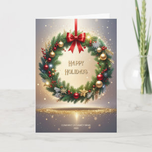 Festive Christmas Wreath Holiday Card