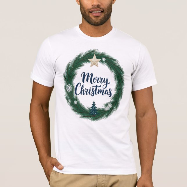 Festive Christmas Wreath: T-Shirt (Front)