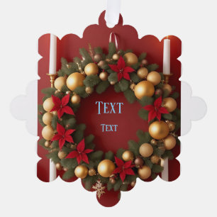 Festive Christmas Wreath With Candle Decorations Tree Decoration Card