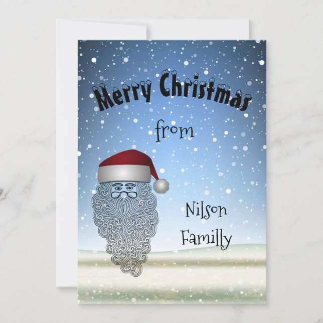 Festive Chritsmas Party Funny Cute Santa Claus Holiday Card (Front)