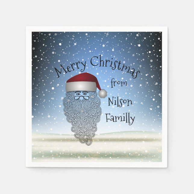 Festive Chritsmas Party Funny Cute Santa Claus   Napkin (Front)