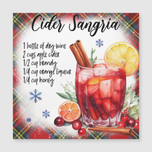Festive Cider Sangria Magnetic Recipe Card