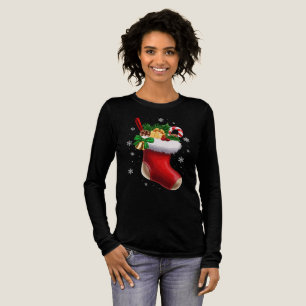 Festive Classic Christmas Stocking with Gifts Tri-Blend Shirt