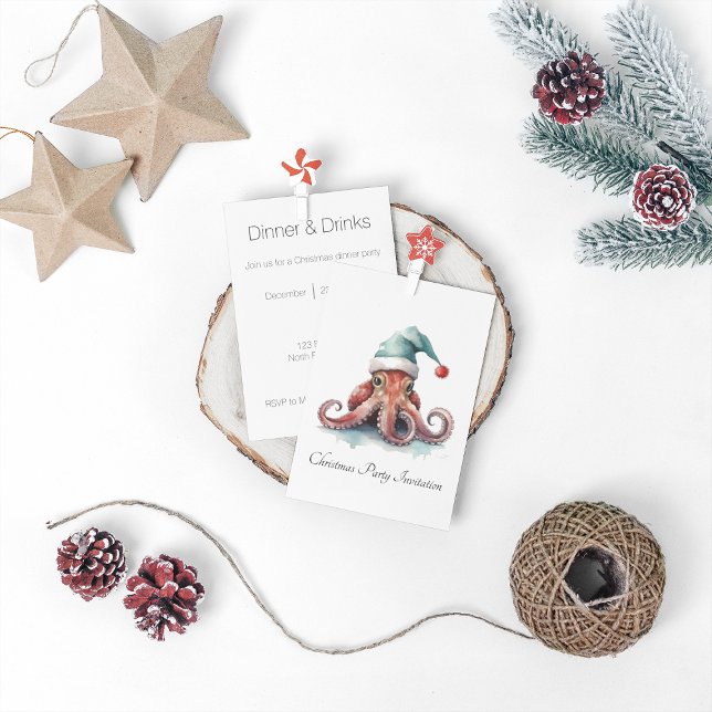 Festive Coastal Christmas Dinner Celebration Invitation (Creator Uploaded)