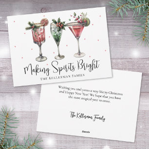 Festive Cocktail Christmas Holiday Card